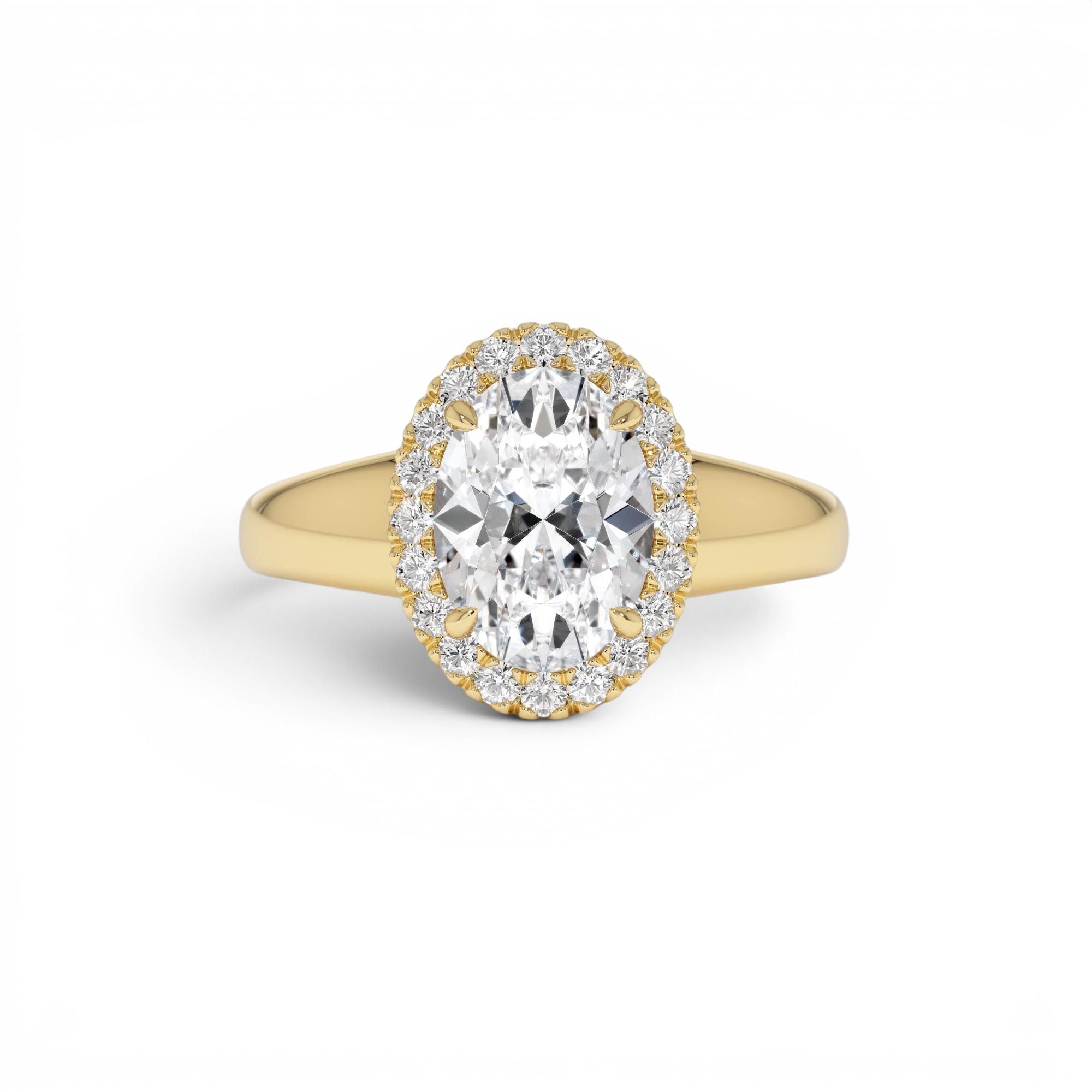 1.85 CTW 14K Oval Shape Lab Grown Diamond Halo Engagement Ring by Orlina Fine