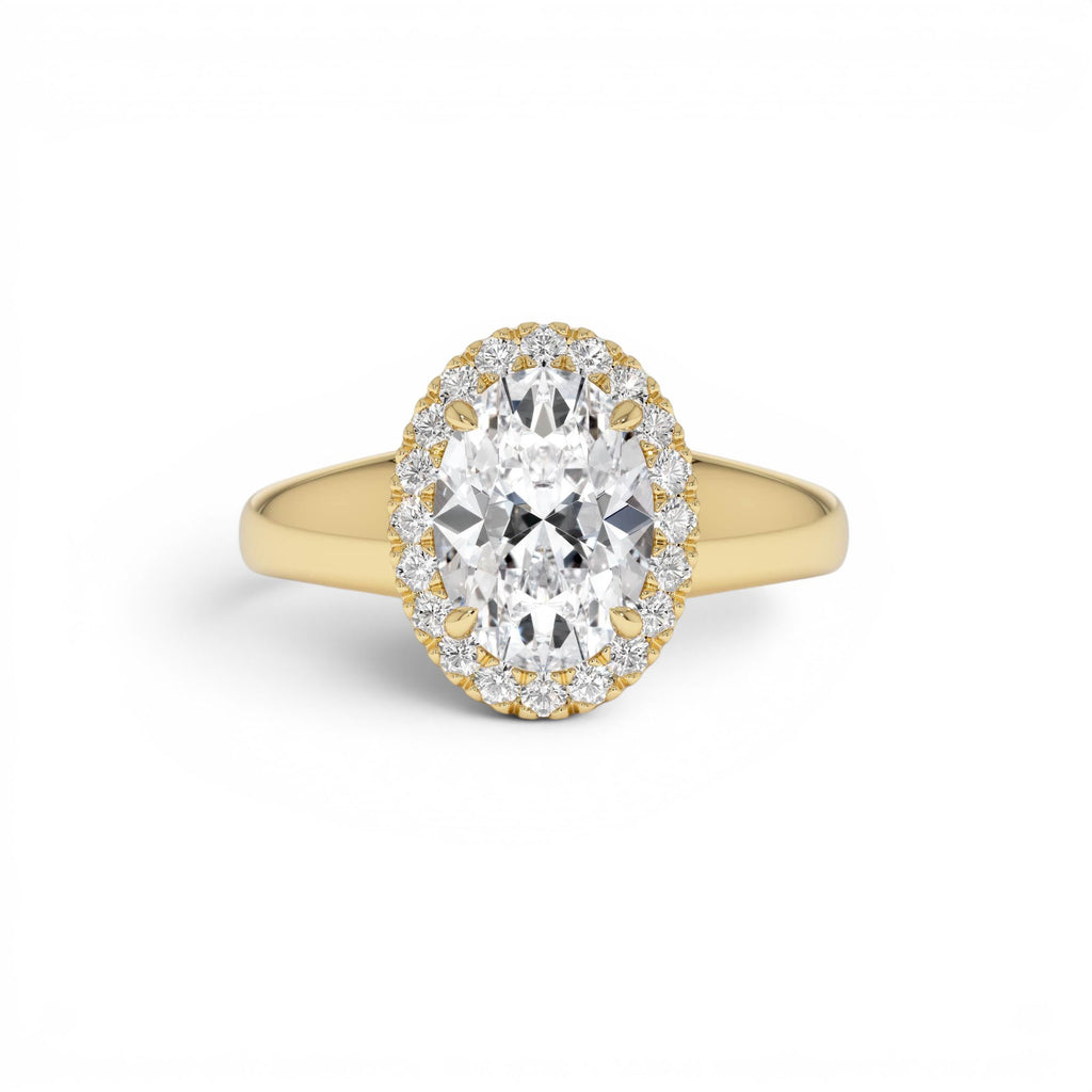 1.85 Ctw 14k Oval Shape Lab Grown Diamond Halo Engagement Ring by Orlina Fine