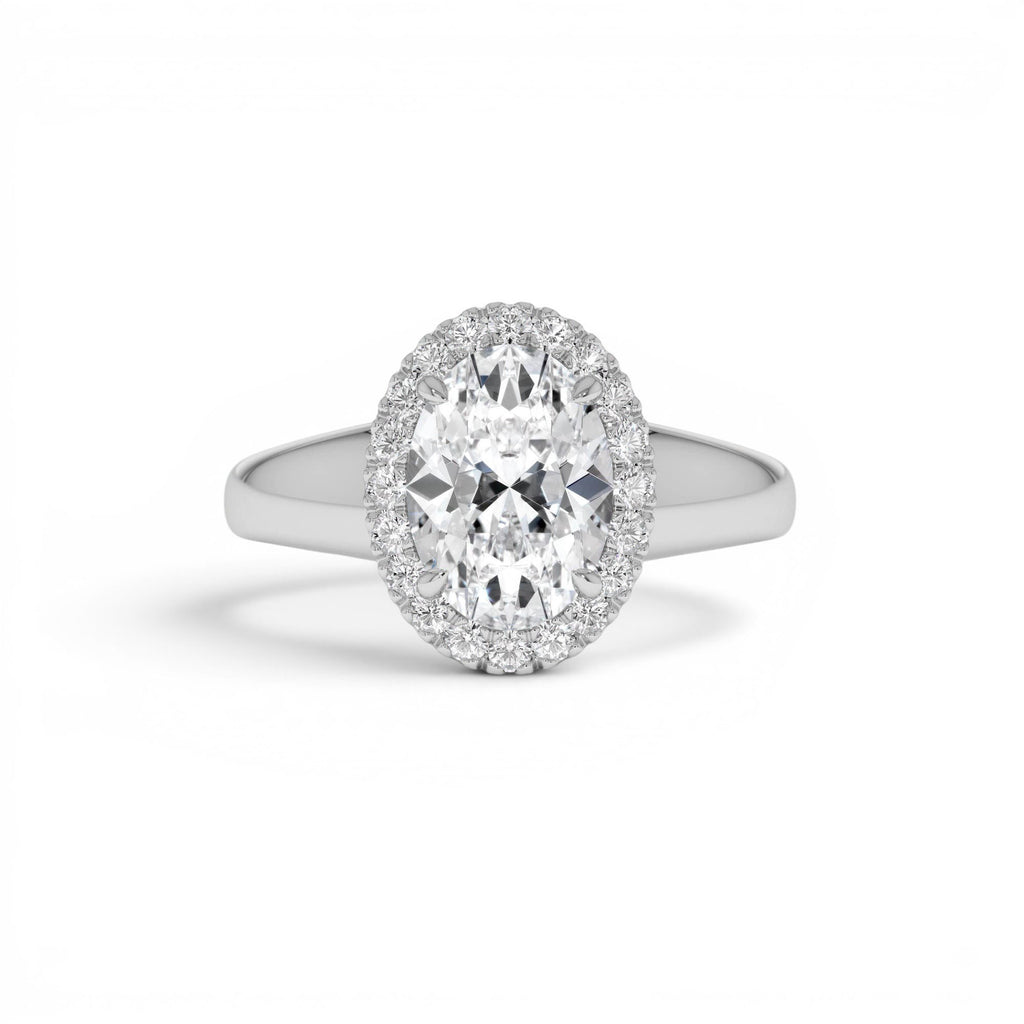 1.85 Ctw 14k Oval Shape Lab Grown Diamond Halo Engagement Ring - view 3