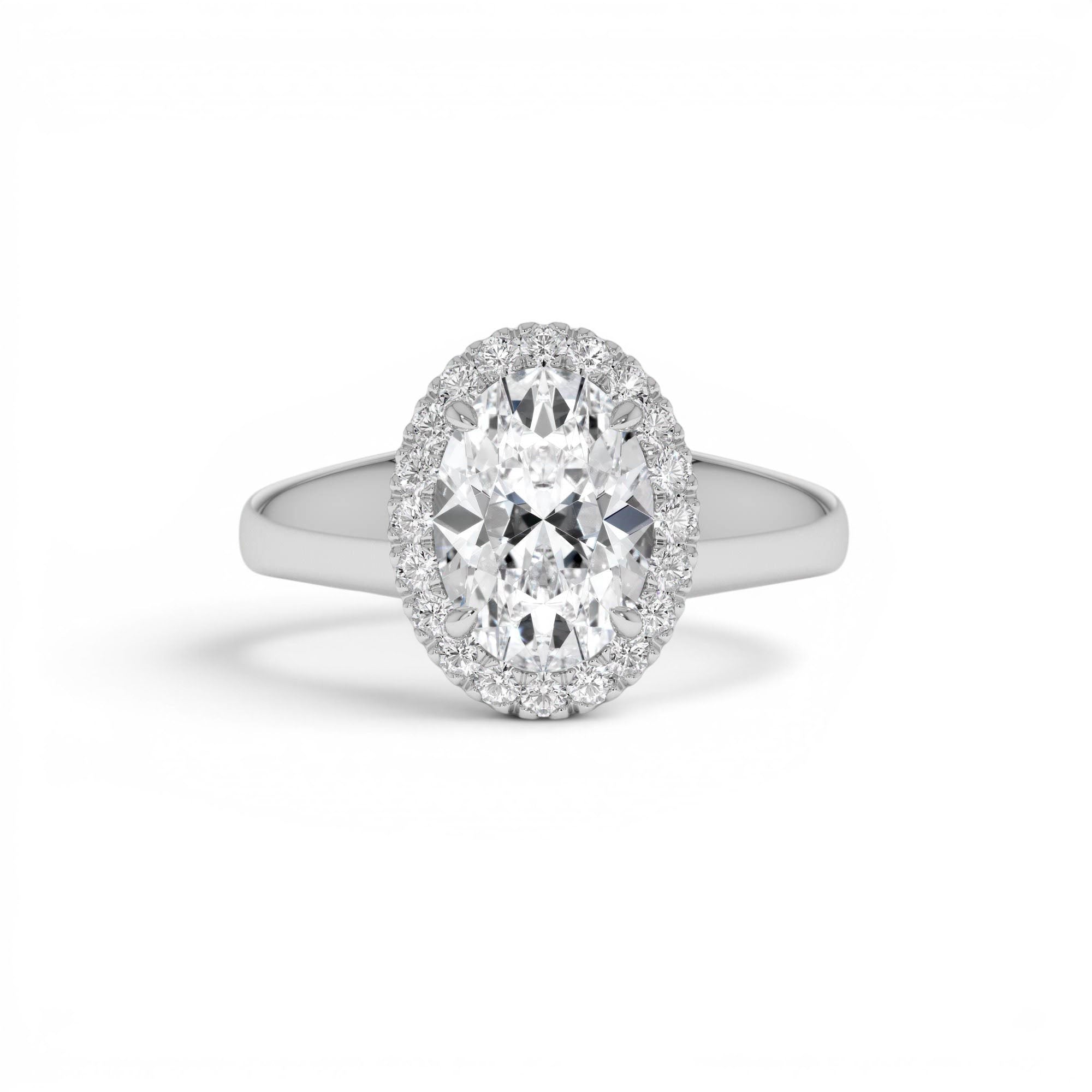 1.85 Ctw 14k Oval Shape Lab Grown Diamond Halo Engagement Ring - view 3