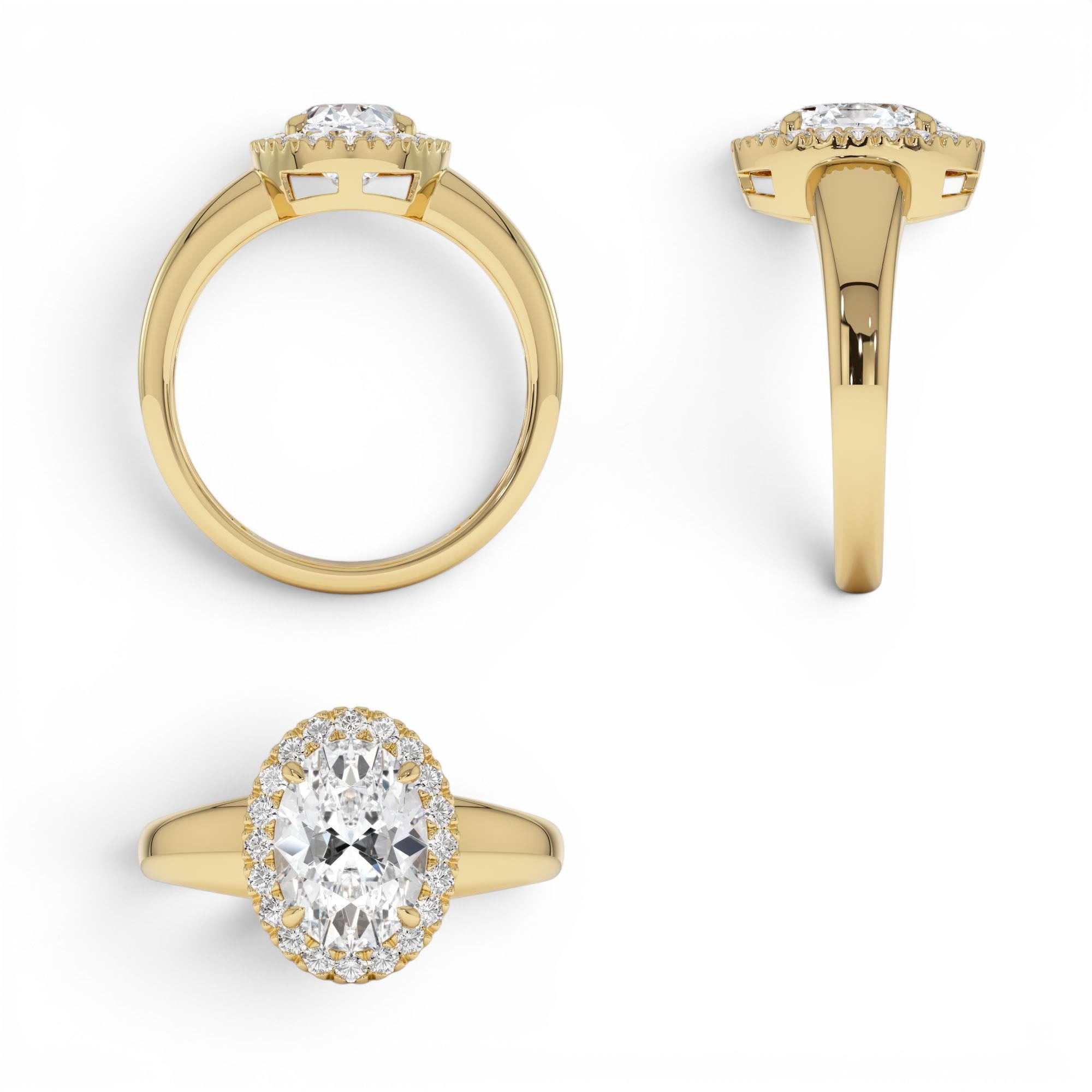 1.85 Ctw 14k Oval Shape Lab Grown Diamond Halo Engagement Ring - view 5