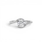 1.00 CTW 14K Gold Round Shape Lab Grown Diamond S Shape Engagement Ring - view 2