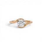 1.00 CTW 14K Gold Round Shape Lab Grown Diamond S Shape Engagement Ring - view 3