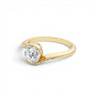 1.00 CTW 14K Gold Round Shape Lab Grown Diamond S Shape Engagement Ring - view 4