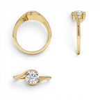 1.00 CTW 14K Gold Round Shape Lab Grown Diamond S Shape Engagement Ring - view 5