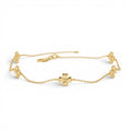 14k Gold Clover Station Bracelet by Orlina Fine