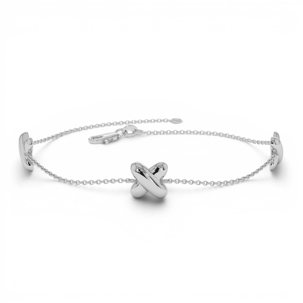 14k Gold Minimalist X Station Bracelet - view 3