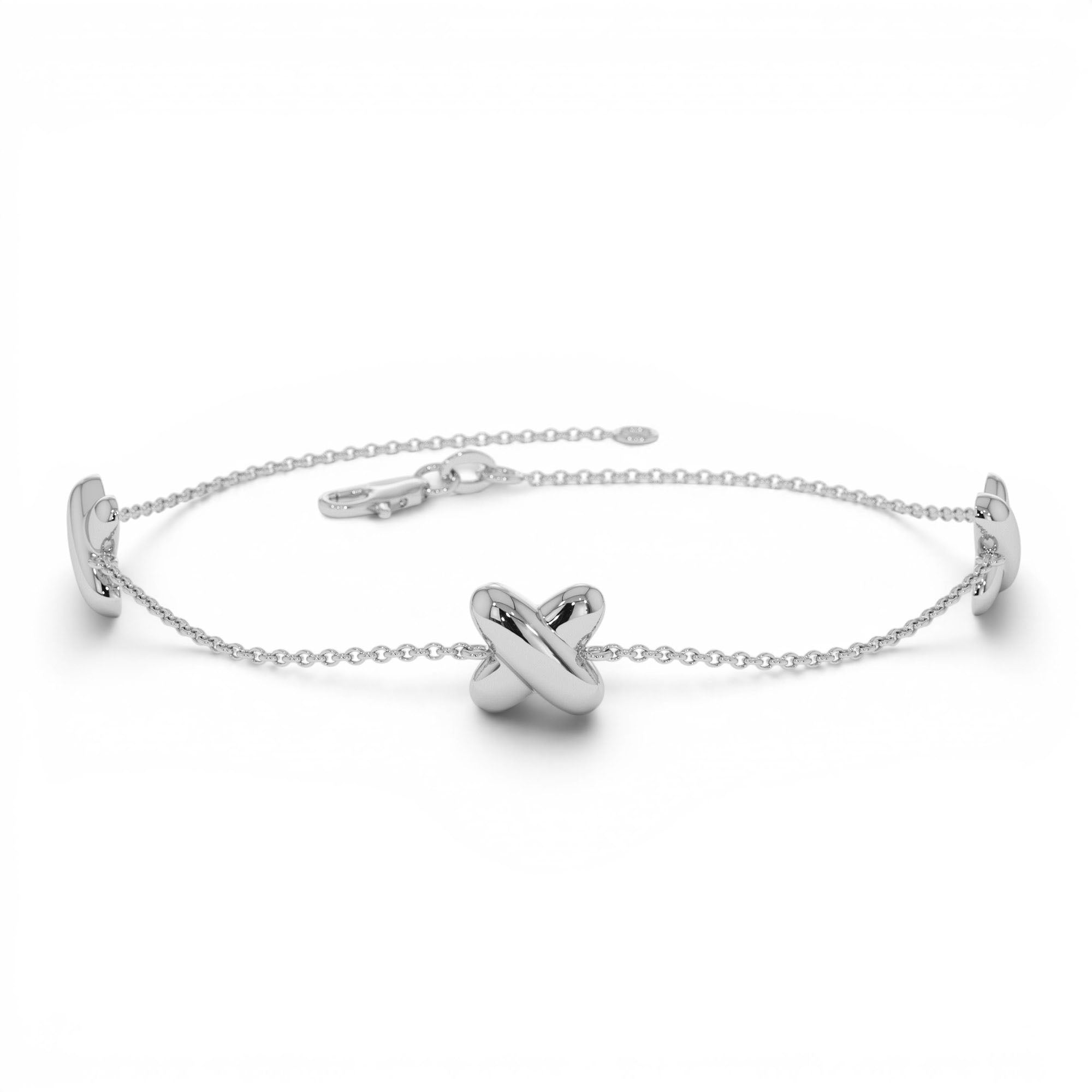 14k Gold Minimalist X Station Bracelet - view 3