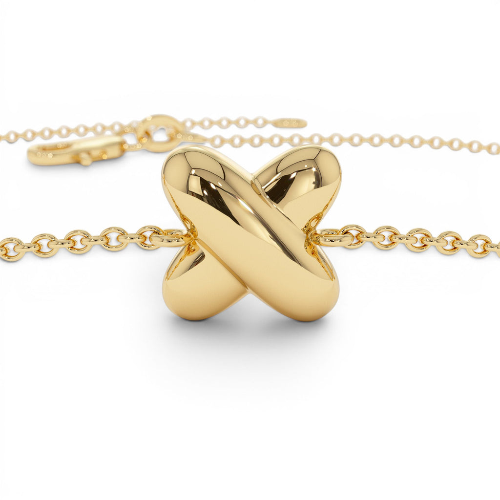 14k Gold Minimalist X Station Bracelet - view 5