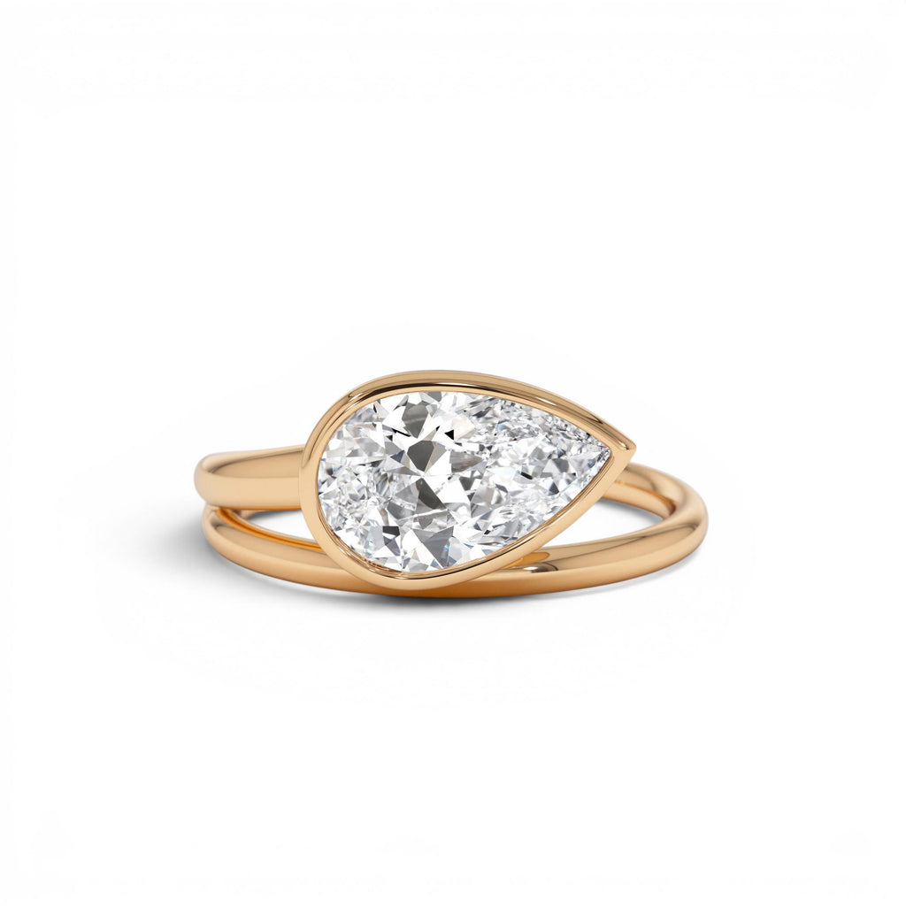 1.5 Ctw Pear Bezel Setting Lab Diamond Ring - view 3