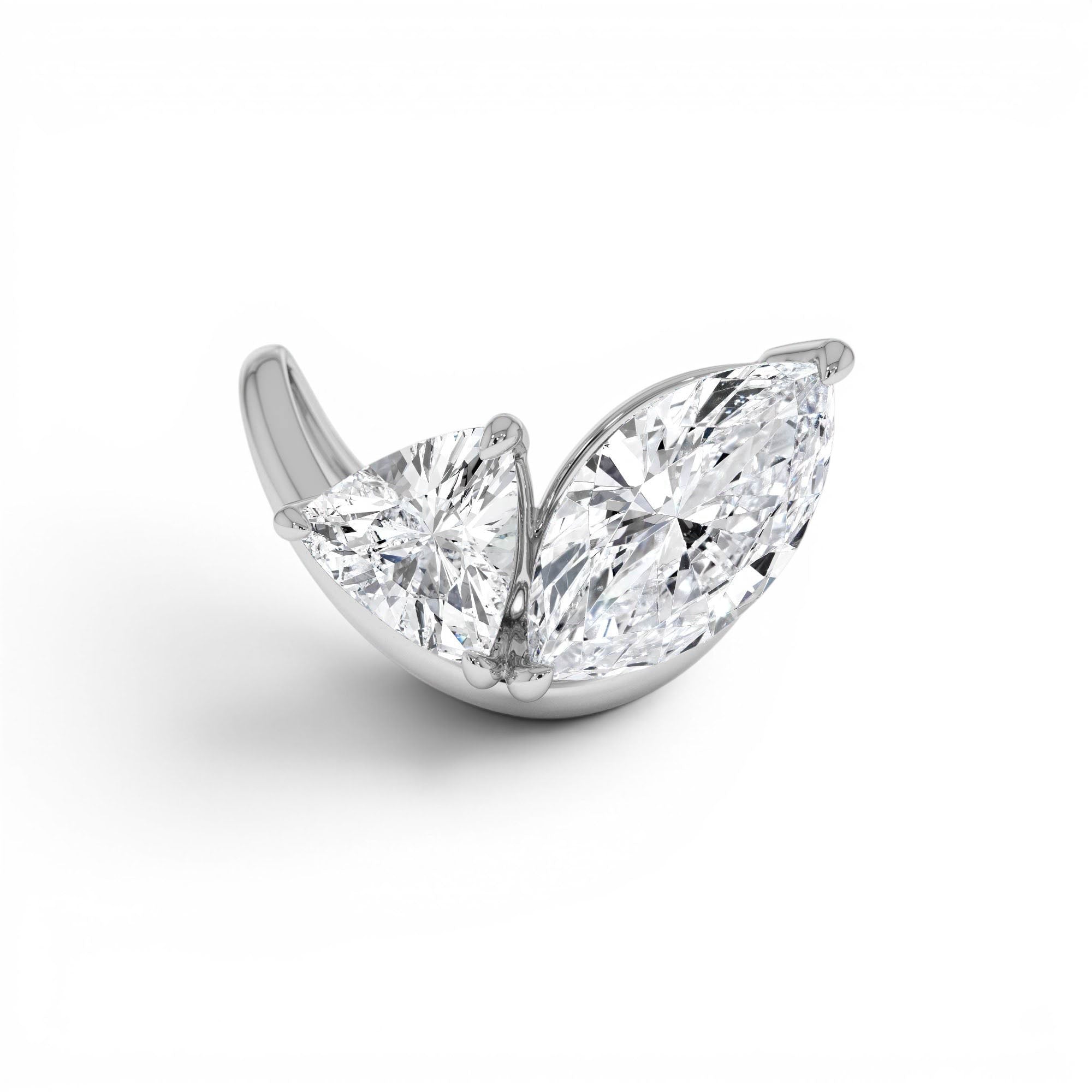 3.00ctw 14k Marquise & Trillion Lab Grown Diamond Statement Ring - view 3
