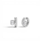 1.35 CTW 14K Lab Grown Emerald Cut Diamond Pavé Huggie Earrings - view 2