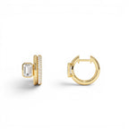 1.35 CTW 14K Lab Grown Emerald Cut Diamond Pavé Huggie Earrings - view 4