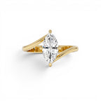 1.50 Ctw 14k Marquise Shaped Lab Grown Diamond Bypass Setting Engagement Ring – Leda by Orlina Fine