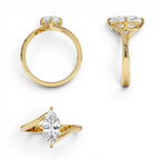 1.50 Ctw 14k Marquise Shaped Lab Grown Diamond Bypass Setting Engagement Ring – Leda - view 5