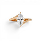 1.50 Ctw 14k Marquise Shaped Lab Grown Diamond Bypass Setting Engagement Ring – Leda - view 2