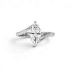 1.50 Ctw 14k Marquise Shaped Lab Grown Diamond Bypass Setting Engagement Ring – Leda - view 3