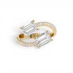 2.25 CTW 14K Lab Grown Emerald Cut and Diamond Bypass Ring by Orlina Fine