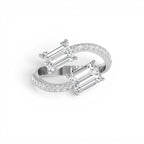 2.25 CTW 14K Lab Grown Emerald Cut and Diamond Bypass Ring - view 2