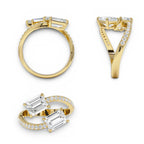 2.25 CTW 14K Lab Grown Emerald Cut and Diamond Bypass Ring - view 4