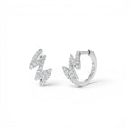 14K Gold Modern Zigzag Wave Hoop Earrings with Natural Diamonds - view 2