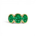 9.15 Ctw 14k Lab Grown Colombian Emerald Three Stone Ring by Orlina Fine