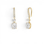 2.55 CTW 14K Oval and Round Shape Lab Grown Diamond Drop Earrings by Orlina Fine