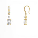2.55 CTW 14K Oval and Round Shape Lab Grown Diamond Drop Earrings - view 3