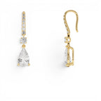 2.45 Ctw 14k Pear Shape and Round Lab Grown Diamond Drop Earrings - view 3