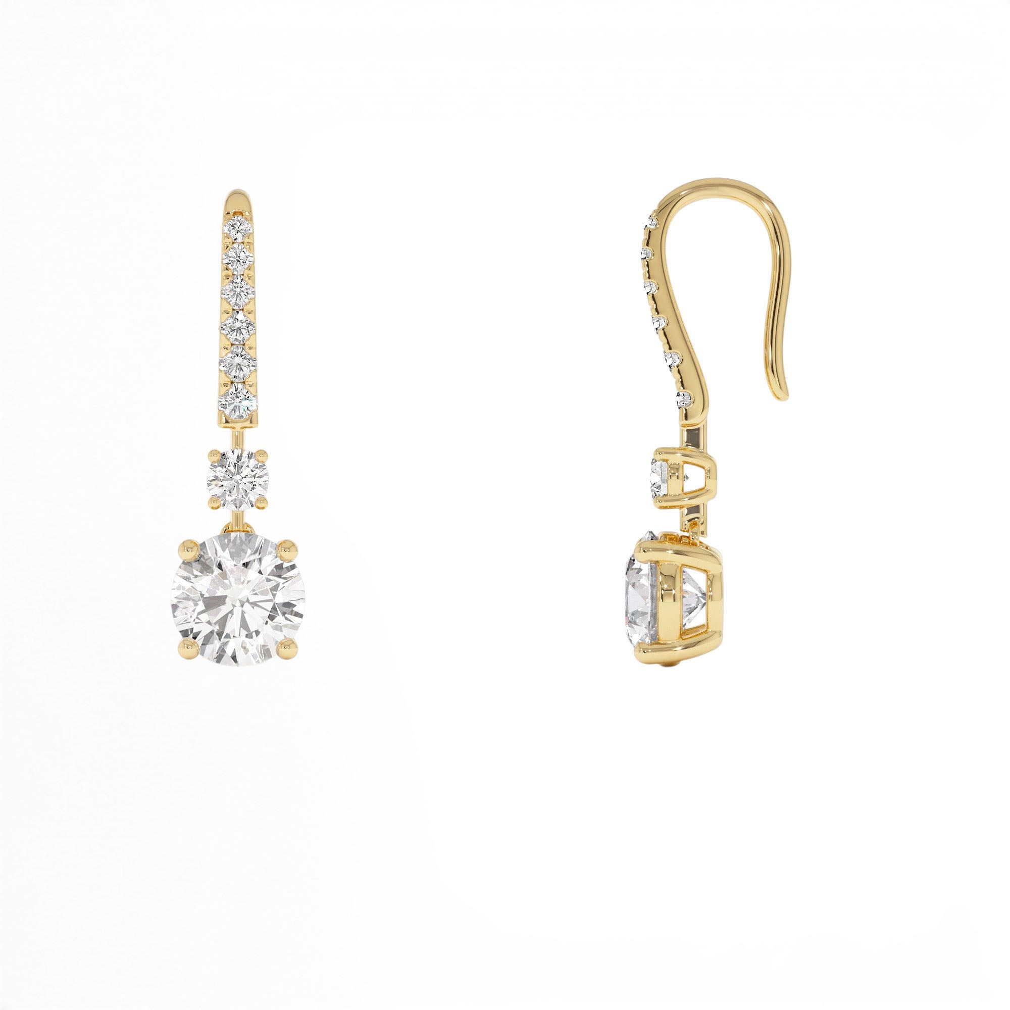 2.45 CTW 14K Round Lab Grown Diamond Drop Earrings - view 3