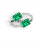 1.15 CTW 14K Lab Grown Emerald and Diamond Bypass Statement Ring - view 3