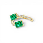 1.15 CTW 14K Lab Grown Emerald and Diamond Bypass Statement Ring - view 4