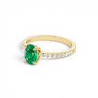0.88 CTW 14K Lab Grown Colombian Emerald and Diamond Ring - view 4
