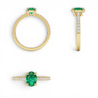 0.88 CTW 14K Lab Grown Colombian Emerald and Diamond Ring - view 5