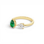 0.66 CTW Lab Grown Diamond and Emerald Toi et Moi Ring - view 4
