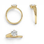1.00 Ctw Round Lab Diamond Unique Solitaire Ring - view 5