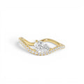 0.67 CTW 14K Pear Shaped Lab Grown Diamond Wavy Pavé Ring by Orlina Fine