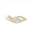 0.67 CTW 14K Pear Shaped Lab Grown Diamond Wavy Pavé Ring by Orlina Fine