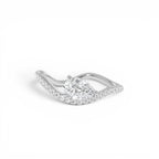 0.67 CTW 14K Pear Shaped Lab Grown Diamond Wavy Pavé Ring - view 2