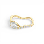 0.67 CTW 14K Pear Shaped Lab Grown Diamond Wavy Pavé Ring - view 4
