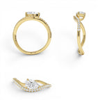 0.67 CTW 14K Pear Shaped Lab Grown Diamond Wavy Pavé Ring - view 5