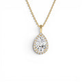 1.25ctw 14k Pear Shaped Halo Setting Lab Grown Diamond Necklace by Orlina Fine