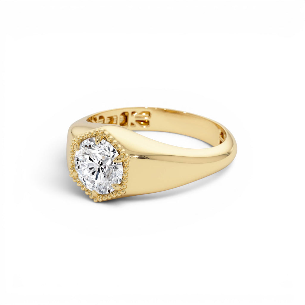 0.75 Ctw 14k Lab Grown Diamond Hexagon Signet Ring - view 4