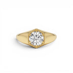 0.75 CTW 14K Lab Grown Diamond Hexagon Signet Ring by Orlina Fine