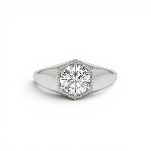 0.75 CTW 14K Lab Grown Diamond Hexagon Signet Ring - view 2