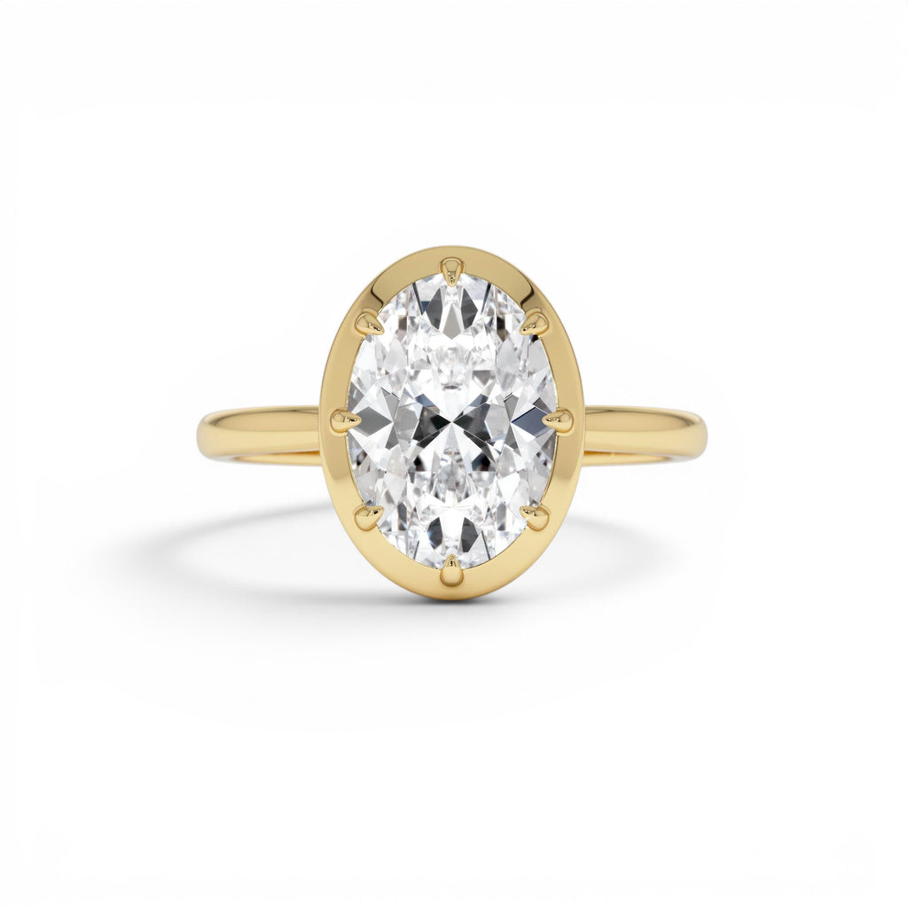 2.00 Ctw 14k Gold Oval Shape Lab Grown Diamond Claw Prong Engagement Ring by Orlina Fine