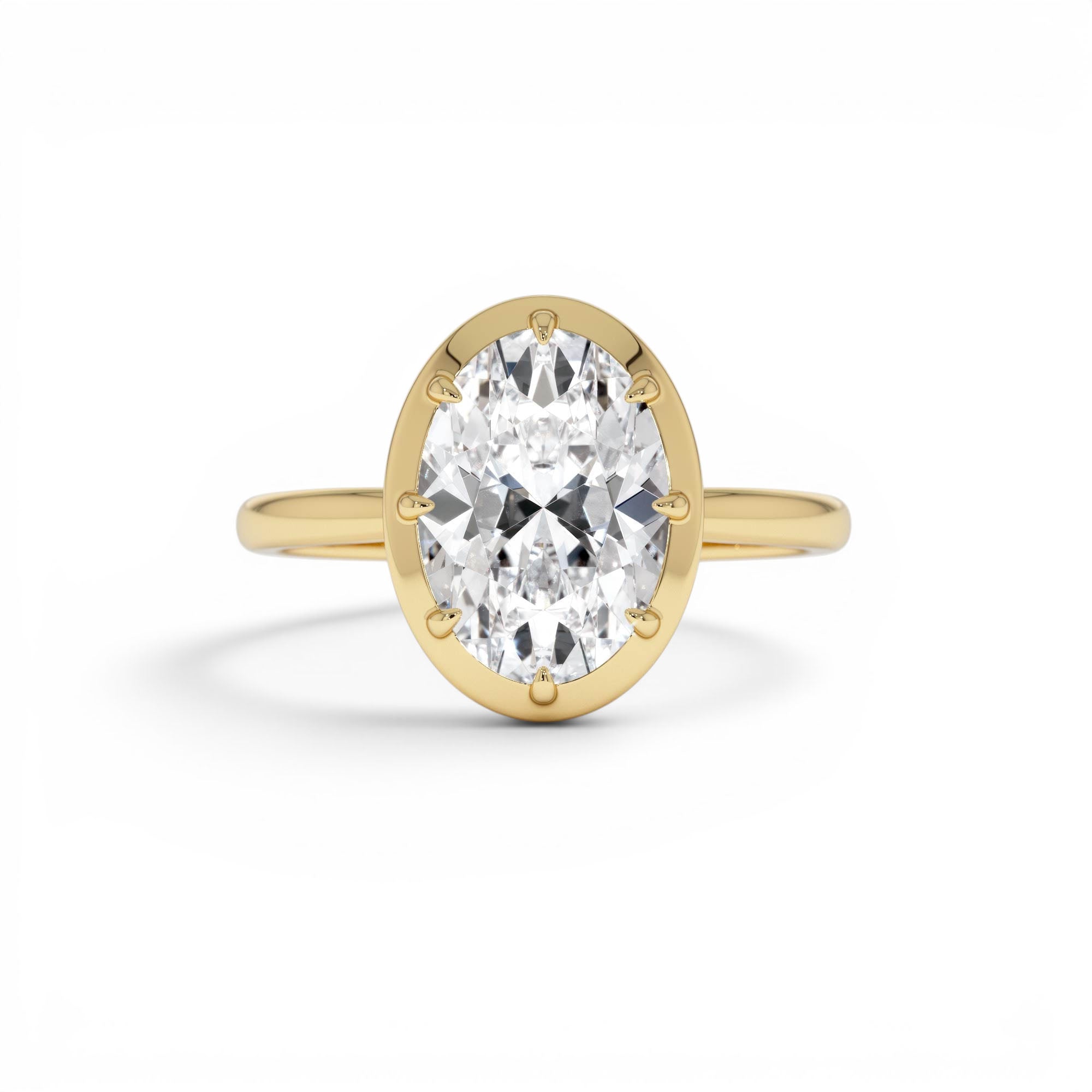 2.00 Ctw 14k Gold Oval Shape Lab Grown Diamond Claw Prong Engagement Ring by Orlina Fine