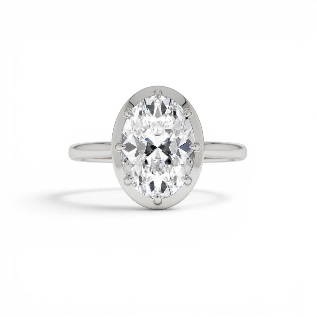 2.00 Ctw 14k Gold Oval Shape Lab Grown Diamond Claw Prong Engagement Ring - view 2