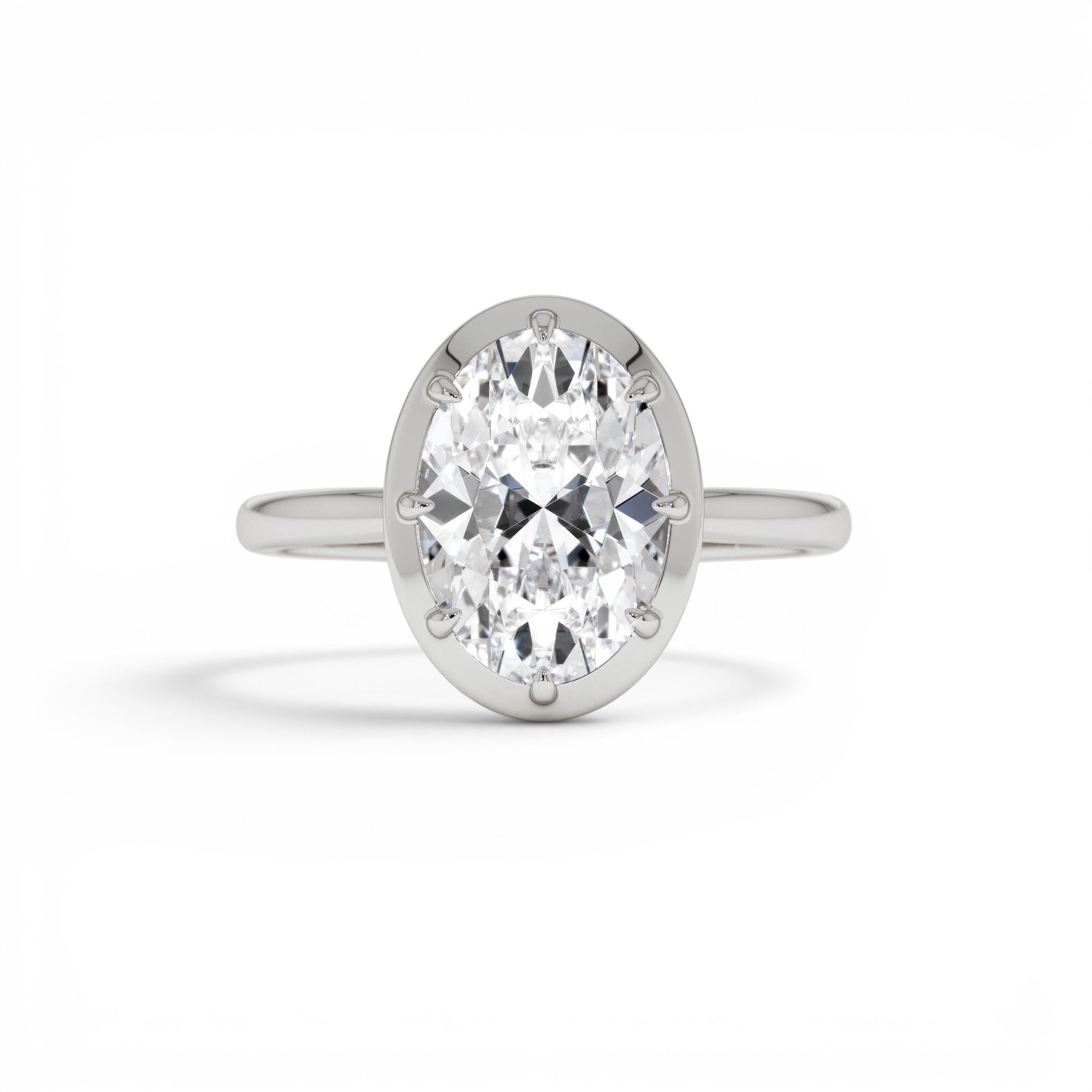 2.00 Ctw 14k Gold Oval Shape Lab Grown Diamond Claw Prong Engagement Ring - view 2