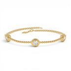 0.75 CTW 14K Gold Lab Grown Diamond by the Yard Beaded Bracelet by Orlina Fine